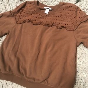 H&M - laser cut pullover crew neck sweatshirt